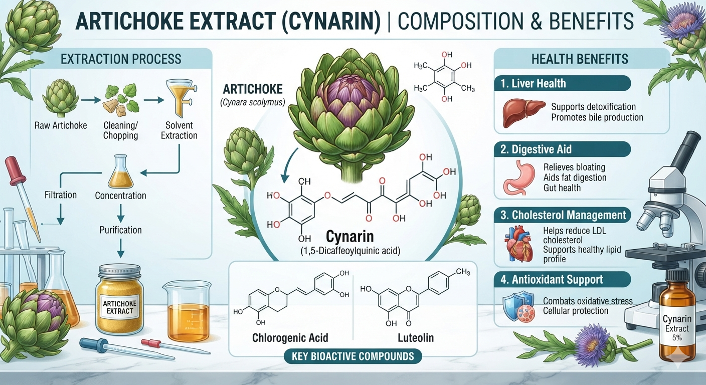 artichoke extract cynarin 2.5%, 5%hplc digestion support/liver protection cynara cardunculus extract